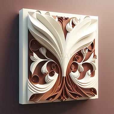 3D model brown white (STL)